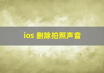 ios 删除拍照声音